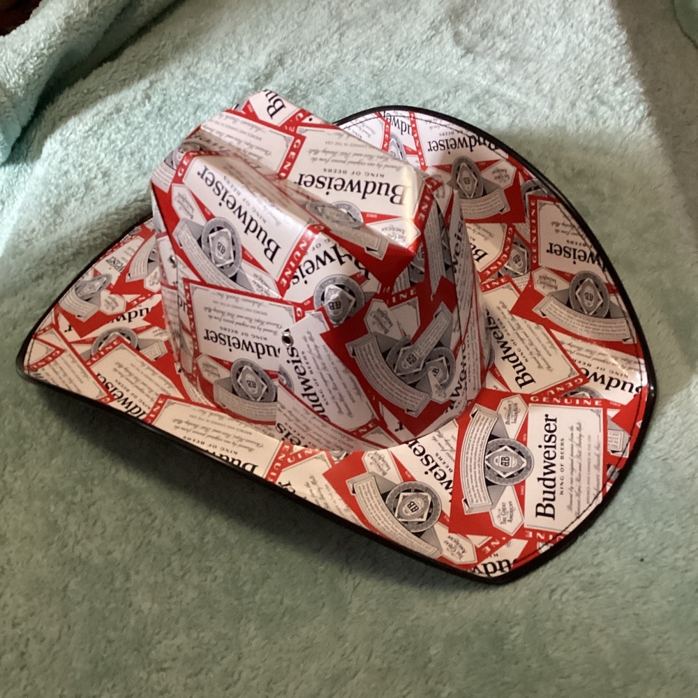 Budweiser Beer Box Cowboy‎ Hat ~One Size Fits Most Anheuser Busch - Picture 3 of 5